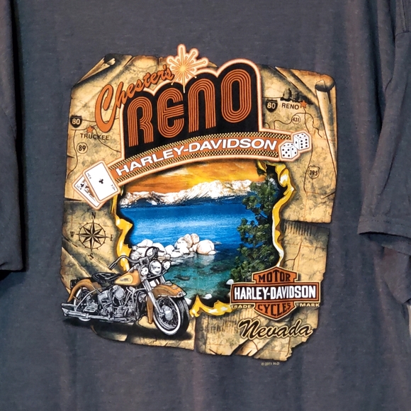 Harley Davidson Men's T-shirt Gray XXL Reno - Picture 1 of 7